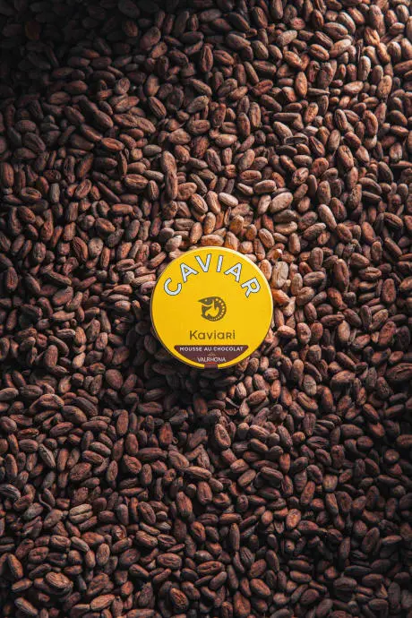 Accord gastronomique entre chocolat Valrhona et caviar Kaviari