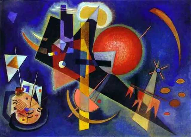 Œuvre abstraite de Vassily Kandinsky dominée par le bleu
